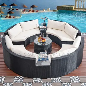 Outdoor Rattan Round Sofa Chair