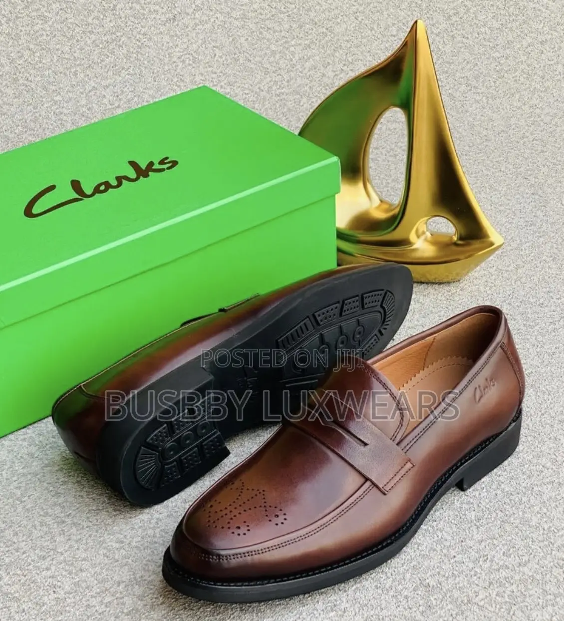 Solid Leather Clark’S Shoes for Men