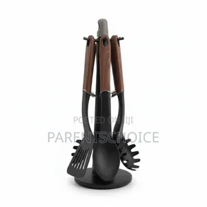 7pcs Nonstick Cooking Spoon Set With Wooden Handle