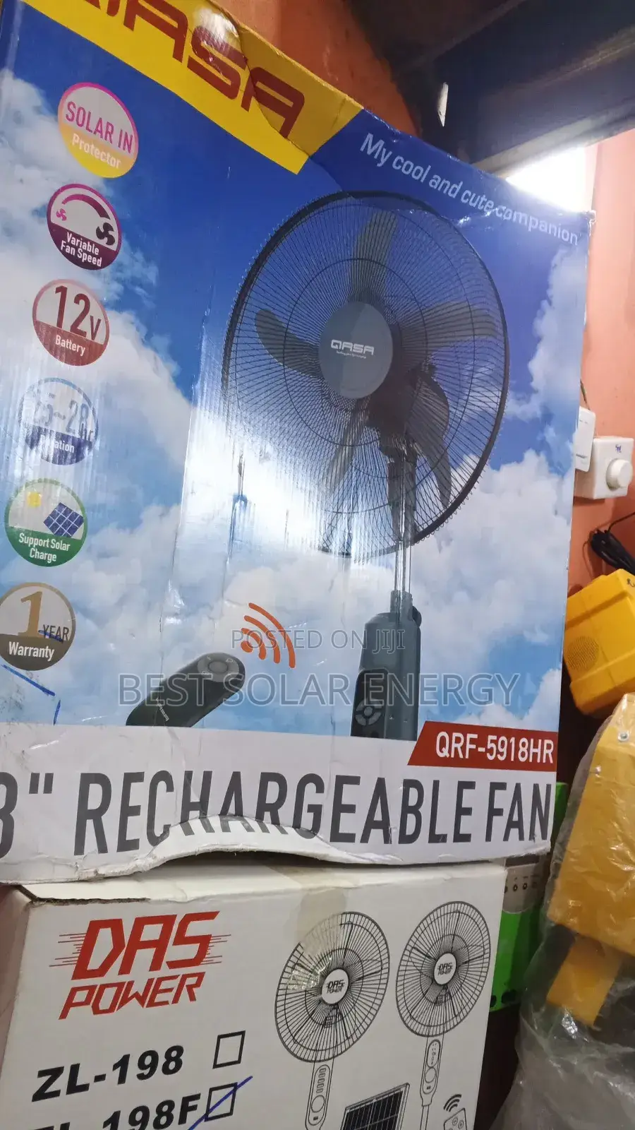 Qasa Solar Fan With Panel 18inch