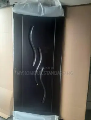 Brown Kitchen Wooden/Glass Doors 3ft By 7ft