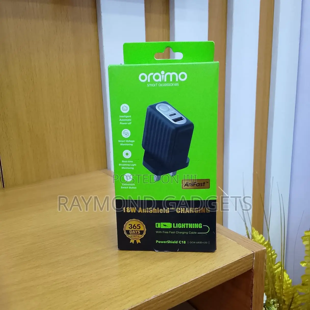 Oraimo Ocw-u83d 18w Fast Charger + Lightning Cable