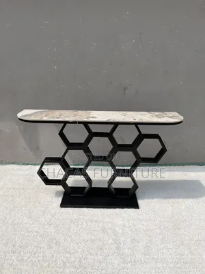 Modern Geometric Honeycomb Console Table - Brand New