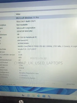 Laptop HP 250 G6 8GB Intel Core i5 SSD 256GB