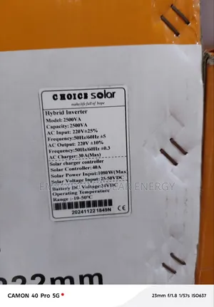 Choice Inverter 2.5kva 24v Hybrid