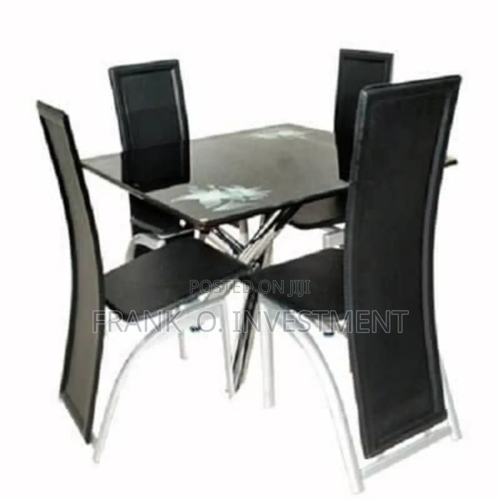 Dining Table With 4 Dining Seater - Black