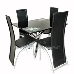 Dining Table With 4 Dining Seater - Black