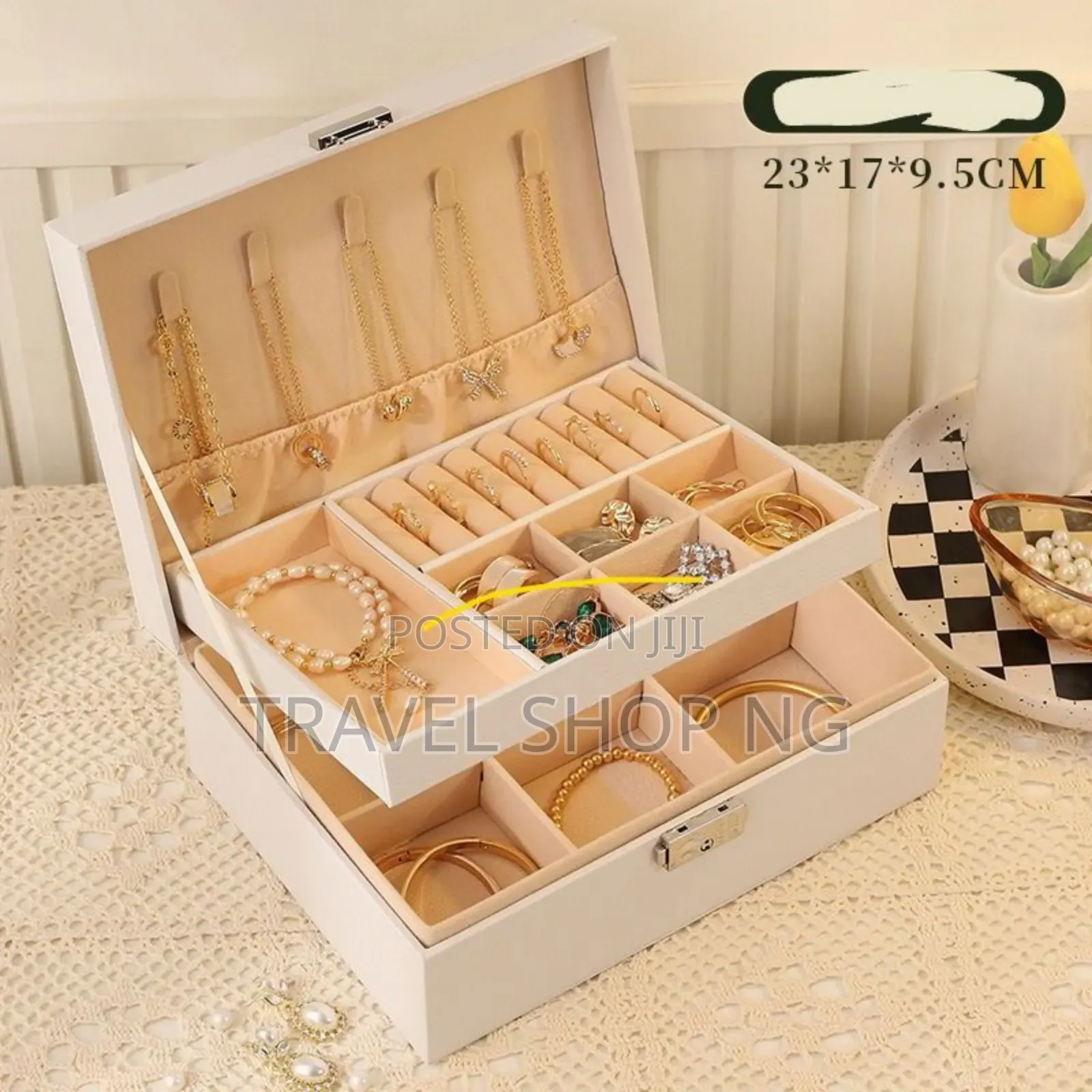 Large 2-step Jewelry Organizer | Elegant Storage Solution