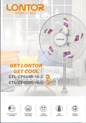 Rechargeable 5-Blades Standing Fan With Remote CTL-Cf-034-18-C-18"