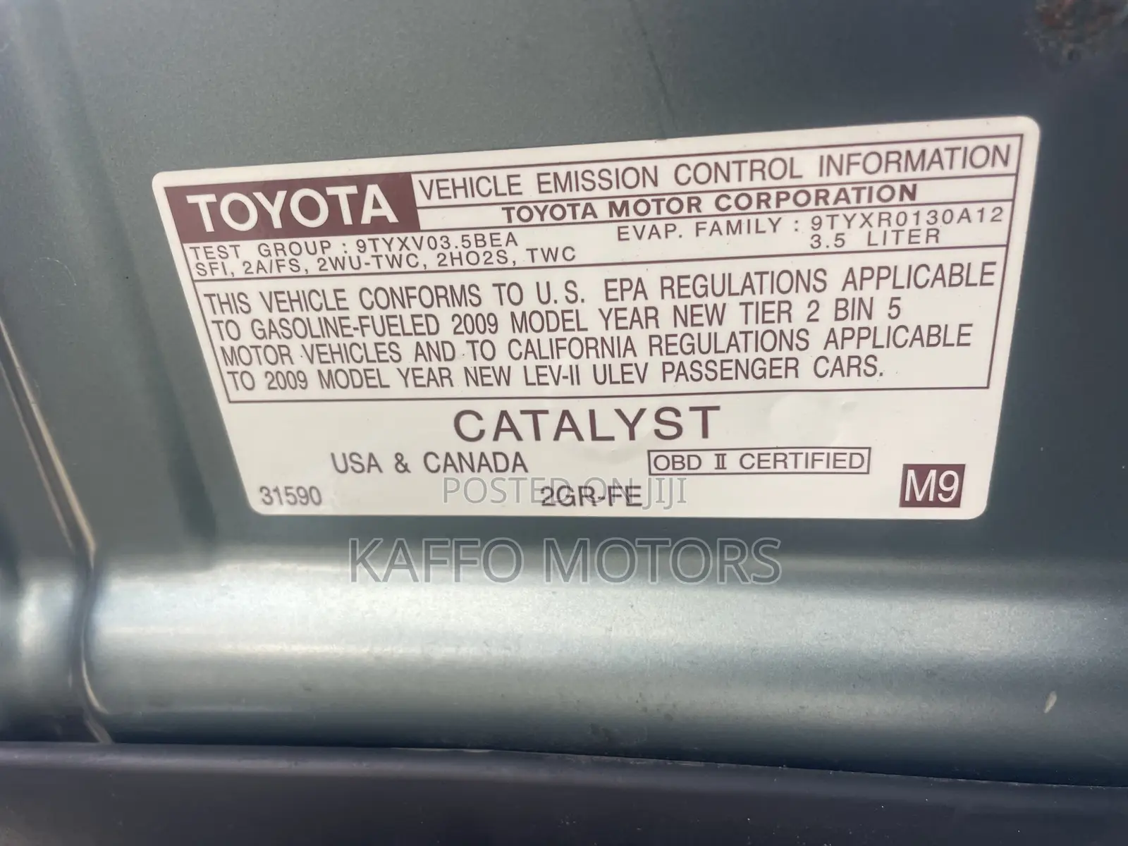 Toyota Camry XLE V6 4dr Sedan (3.5L 6cyl 6AM) 2009 Green