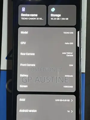 Tecno Camon 20 Pro 5G 256 GB Silver