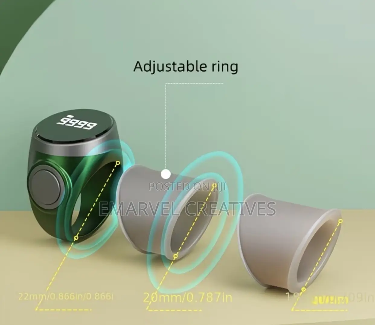 Oled Display Counting Ring, Tasbih, Featuring a Skin-Friendly