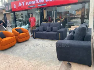 Orange And Black Colour Sofas