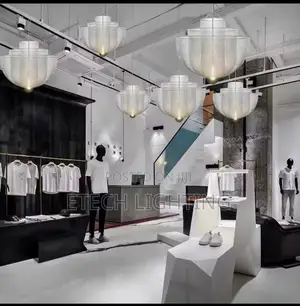 Post Modern Luxury Grid Art Led Pendant Chandelier Light
