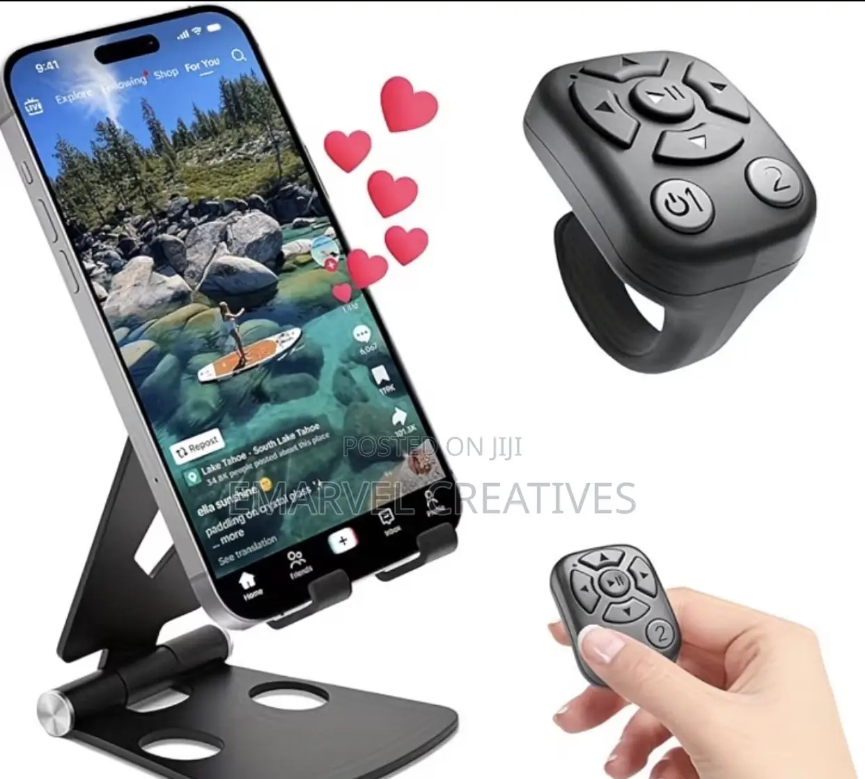 Remote Scrolling Ring for Tiktok for iPhone Android iPad,