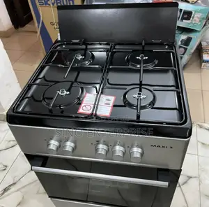 Maxi 4 Burner 60*60 Standing Gas Cooker | Maxi 6060 4b Basic Black
