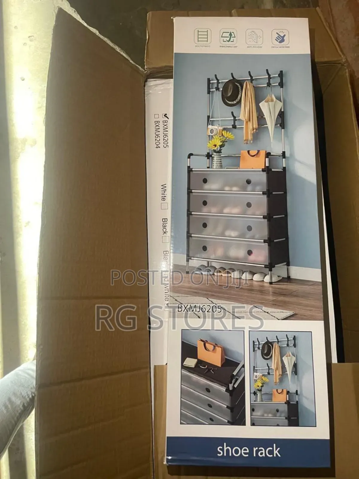 5 Step Shoe and Hat Rack With Plastic Cover
