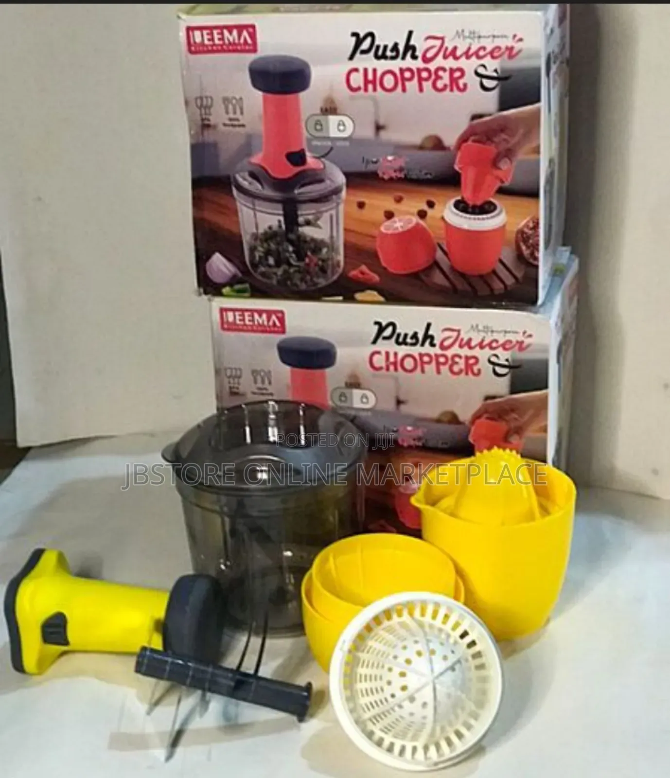 Beem Brand Push Juicer Chopper,Manual Kitchen Tool Designed 4 Chopping