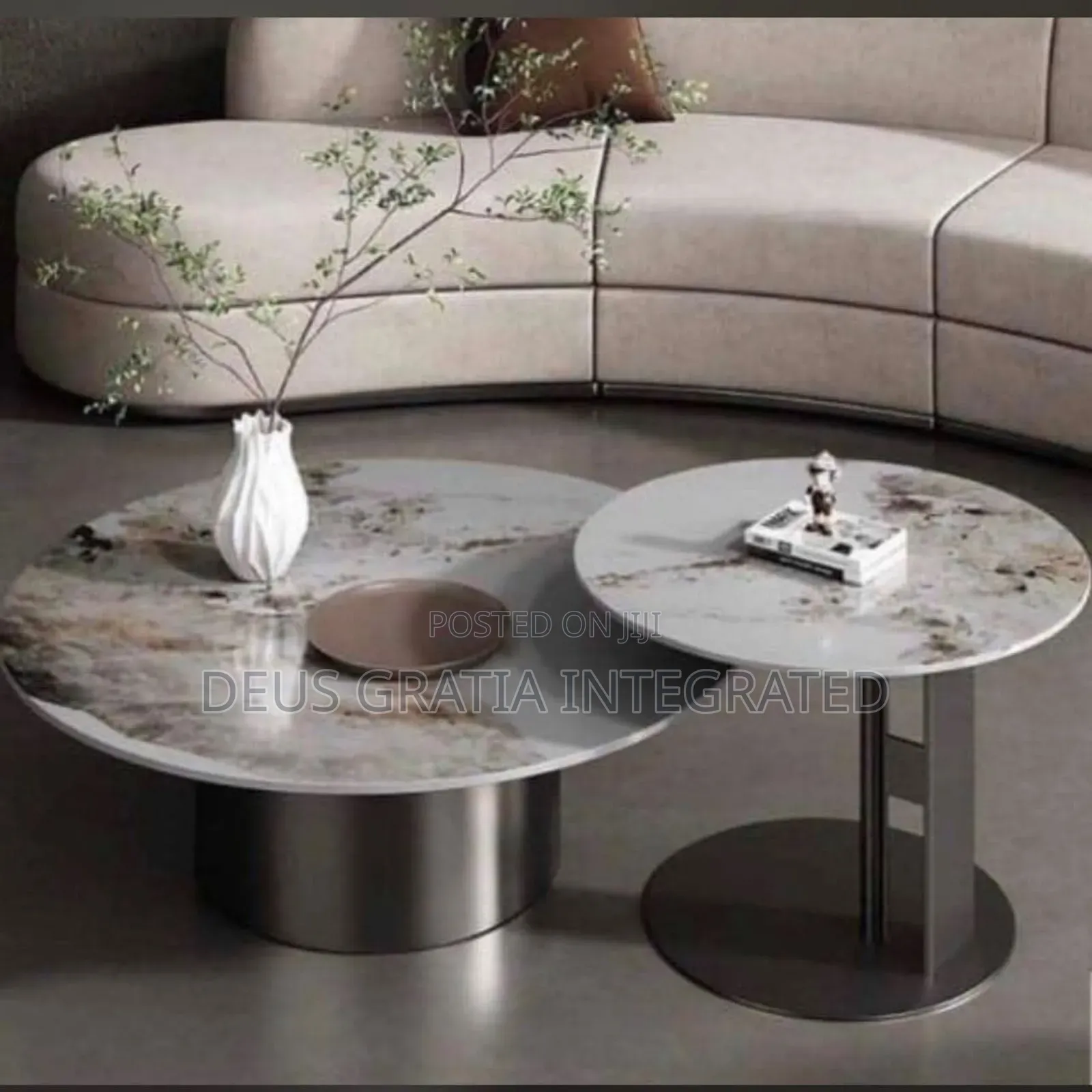 Geometric Marble-style Centre Table