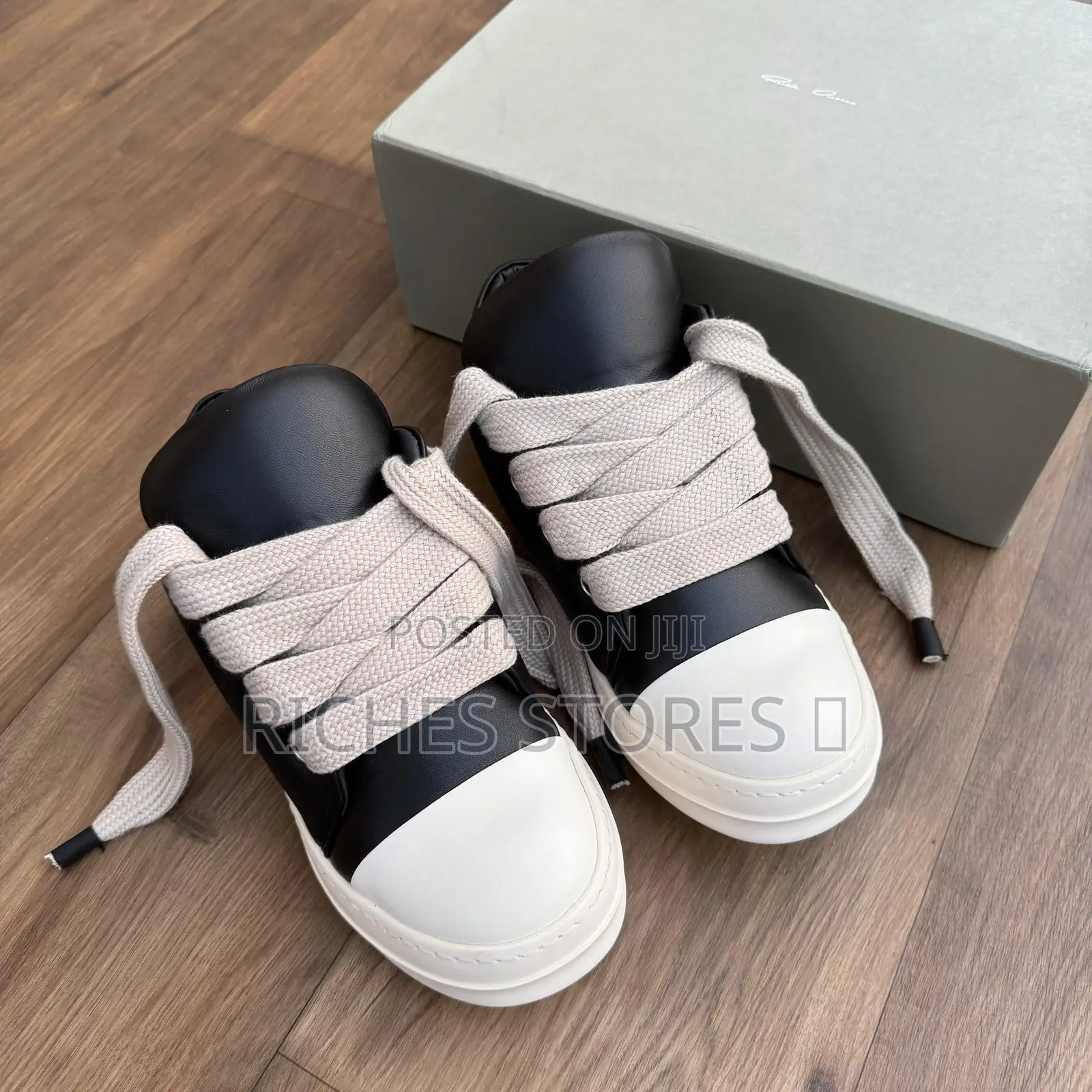 Rick Owens Silver Block Heel Leather Mules 