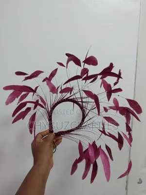 Wine Color Feathery Facinator