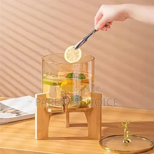 Leomord Glass Beverage Dispenser With Bamboo Stand -3.6l Capacity