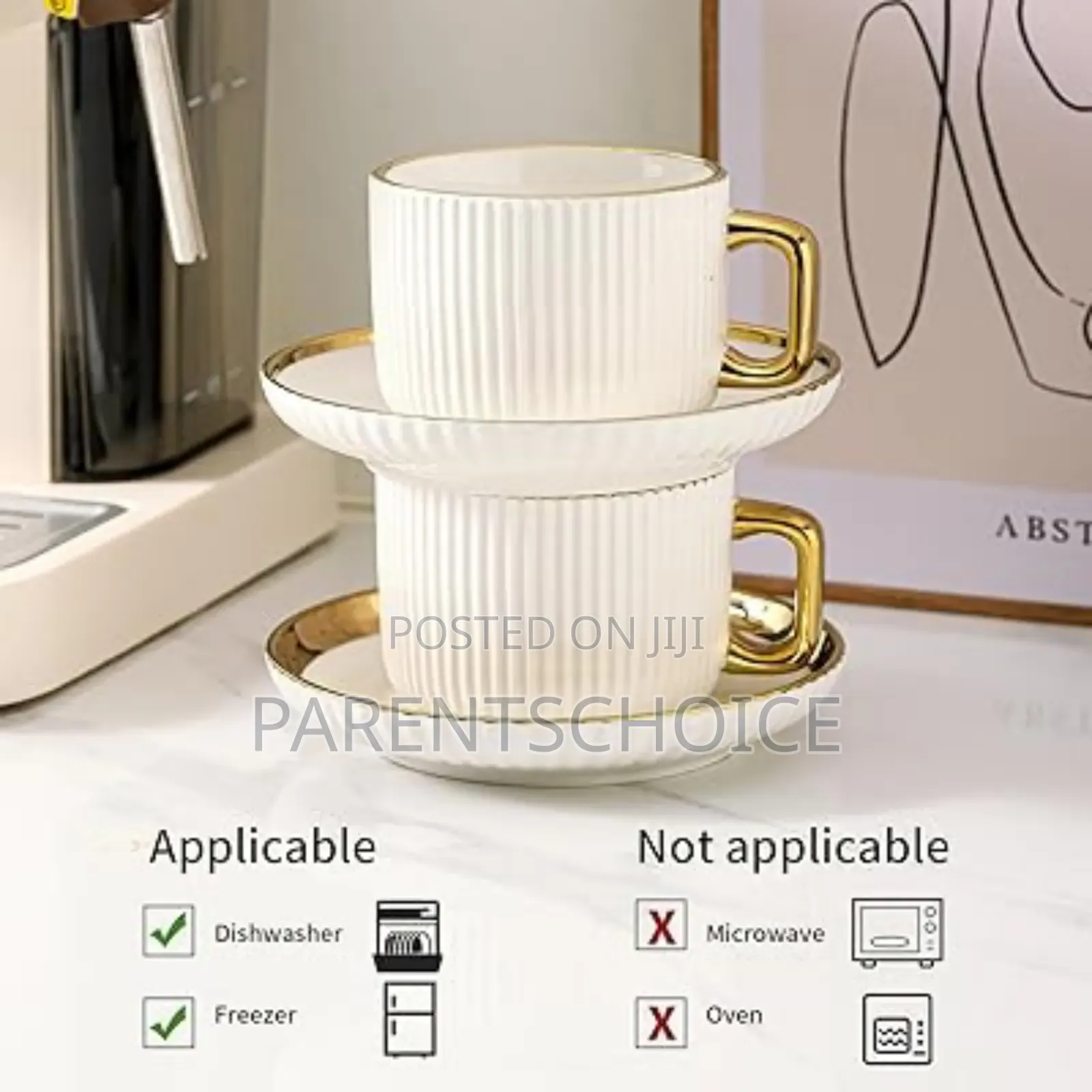 8oz Ceramic 6pcs Coffee Cups, Tea Cup With 6pcs Saucers Set