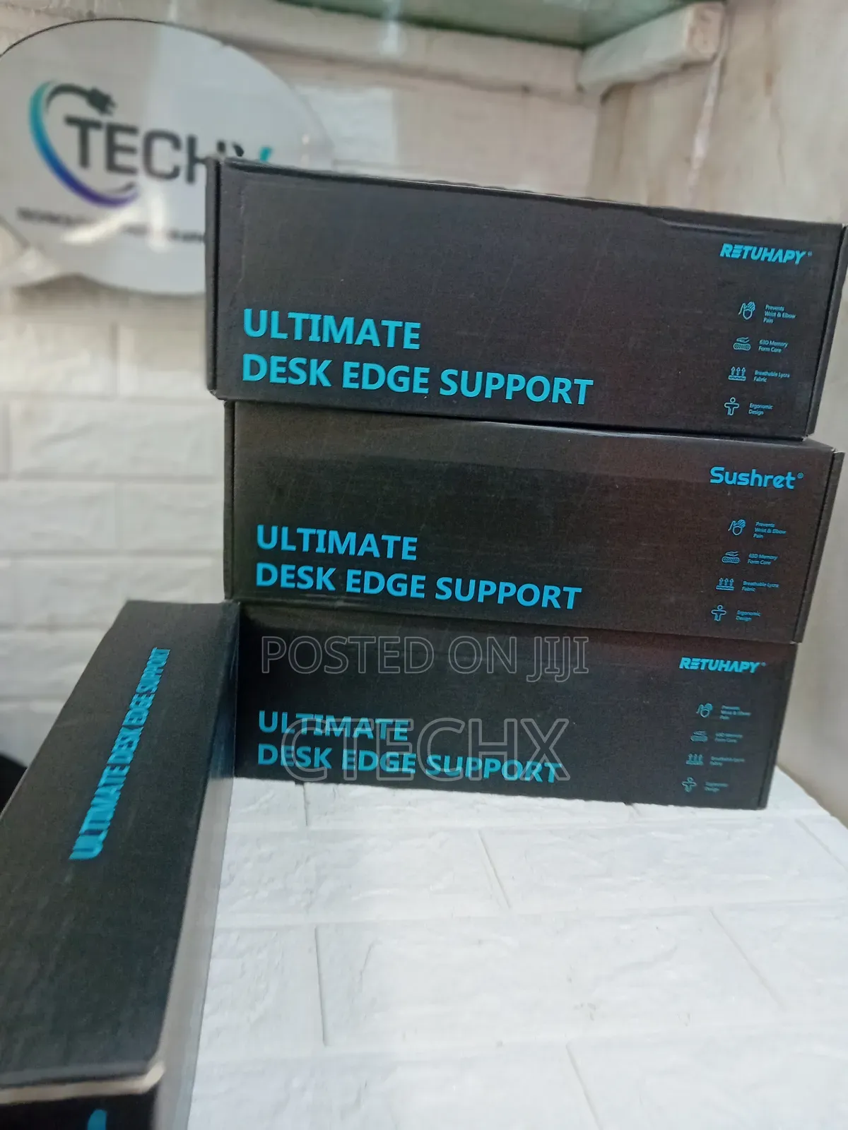 L-Shaped Desk Elbow Pads (2-Pack) - Adjustable Spacing Memory Foam
