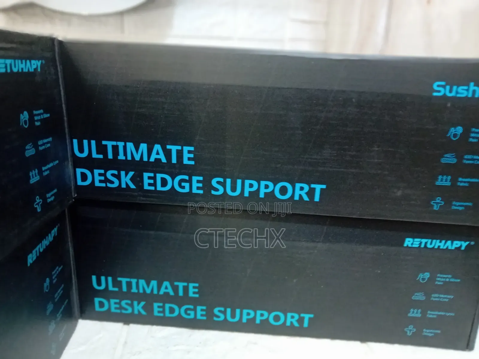 L-Shaped Desk Elbow Pads (2-Pack) - Adjustable Spacing Memory Foam