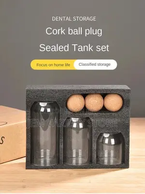 3pcs/Set Glass Storage Jar With Ball Cork Lid,