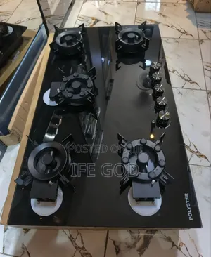 Original High Quality Polystar Built-in Flips Up Premium 5 Burners Gas
