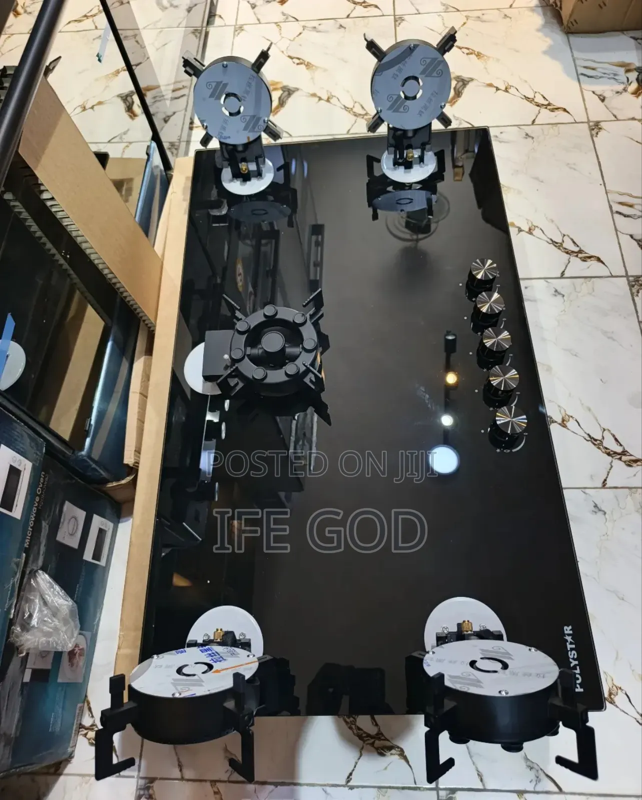 Original High Quality Polystar Built-in Flips Up Premium 5 Burners Gas