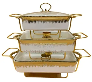 Luxury Ceramic Food Warmer Casserole Dish Set . H