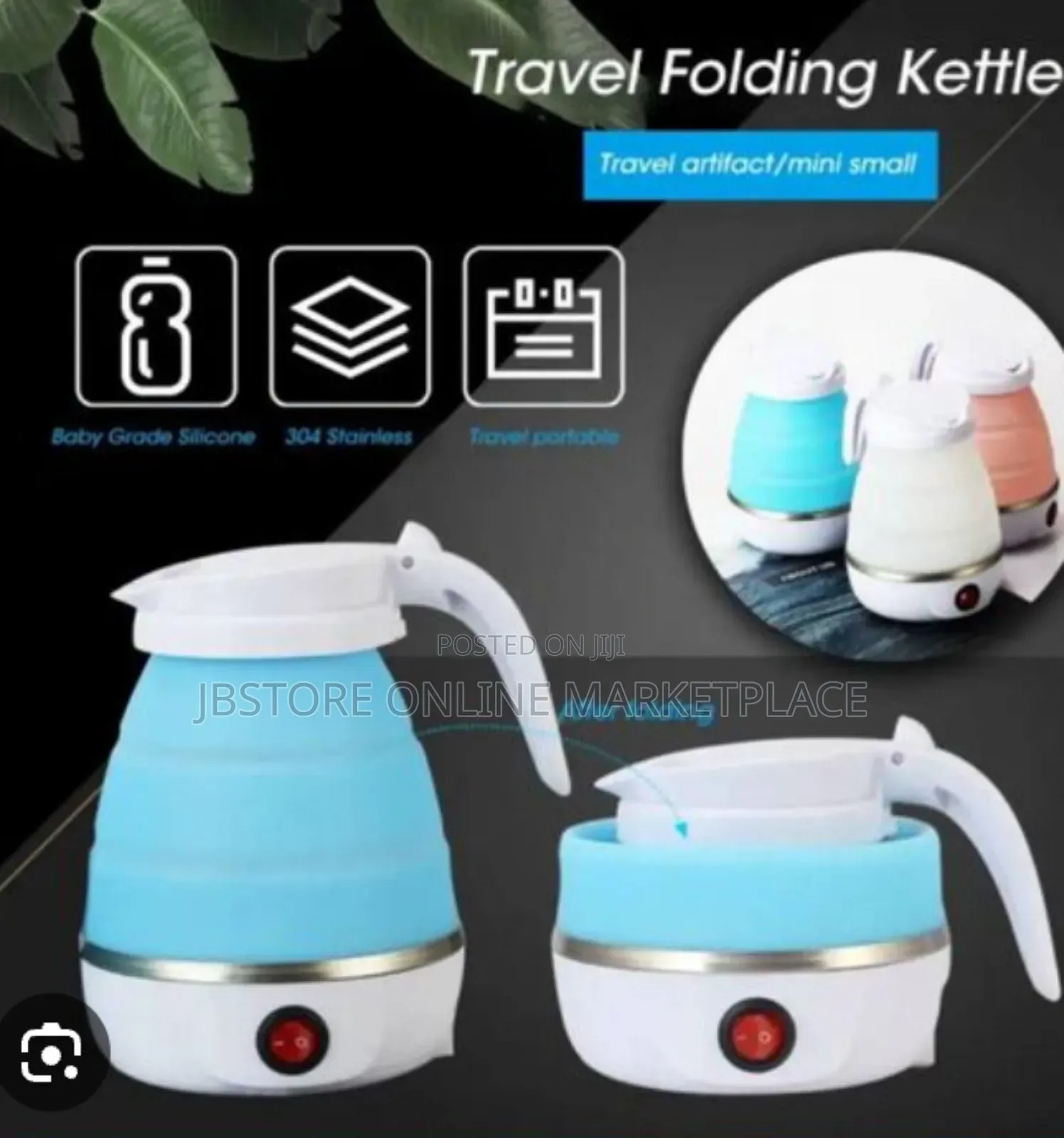 Electric Portable Foldable Collapsible Travel Kettle