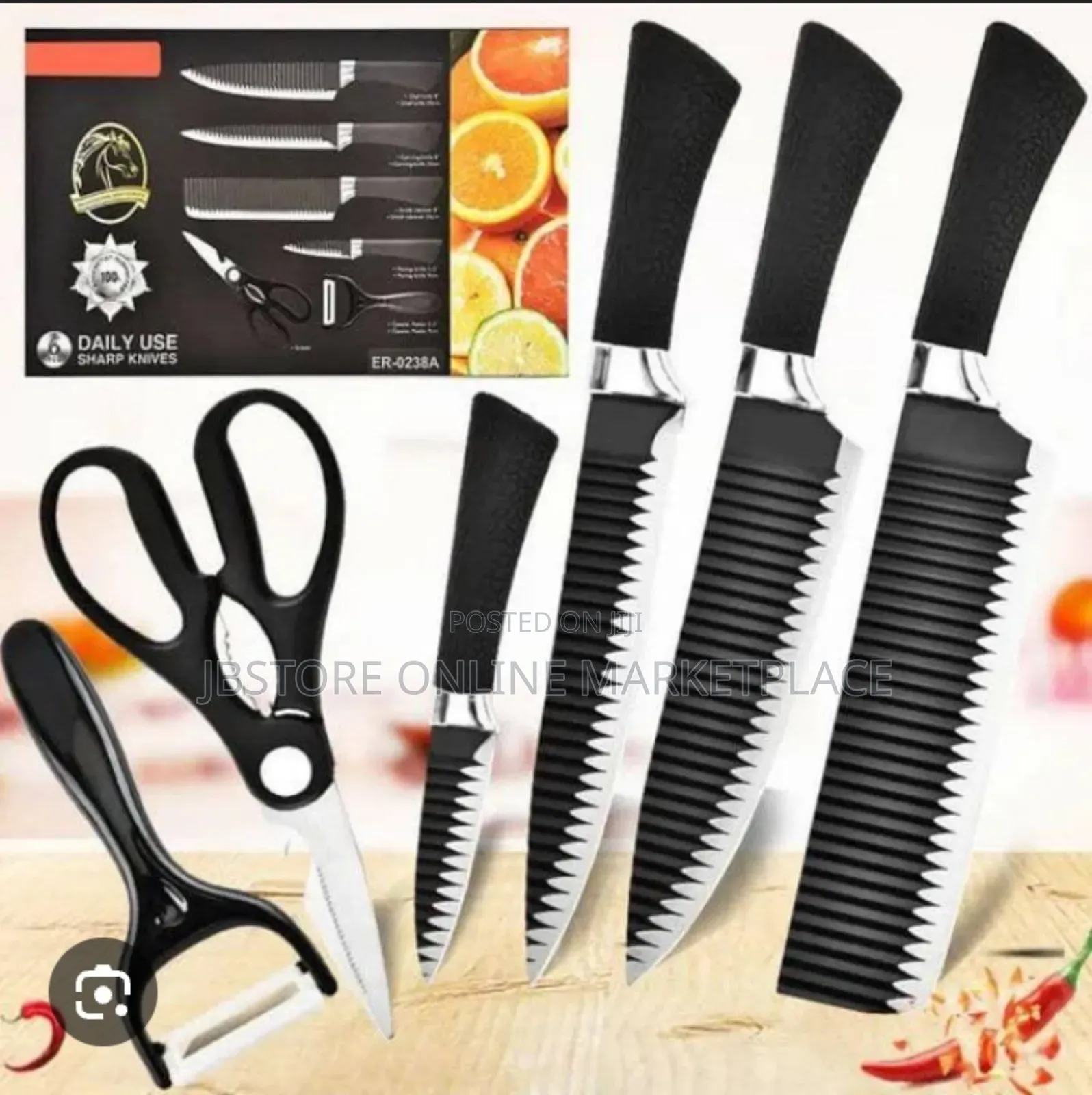 6-Piece Bali Corrugated Kitchen Knife Set