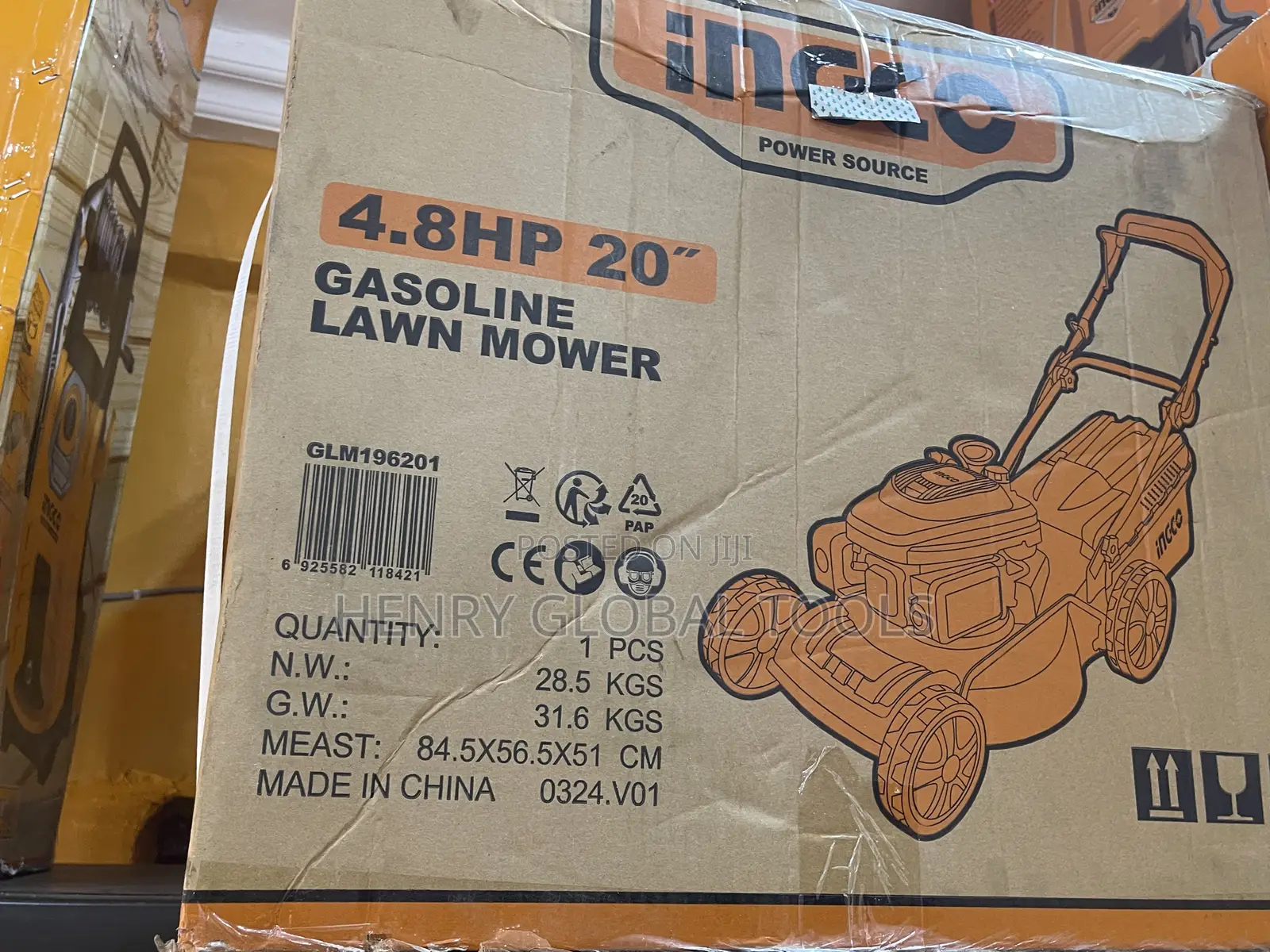 20” 4.8hp Ingco Gasoline Lawn Mower Machine