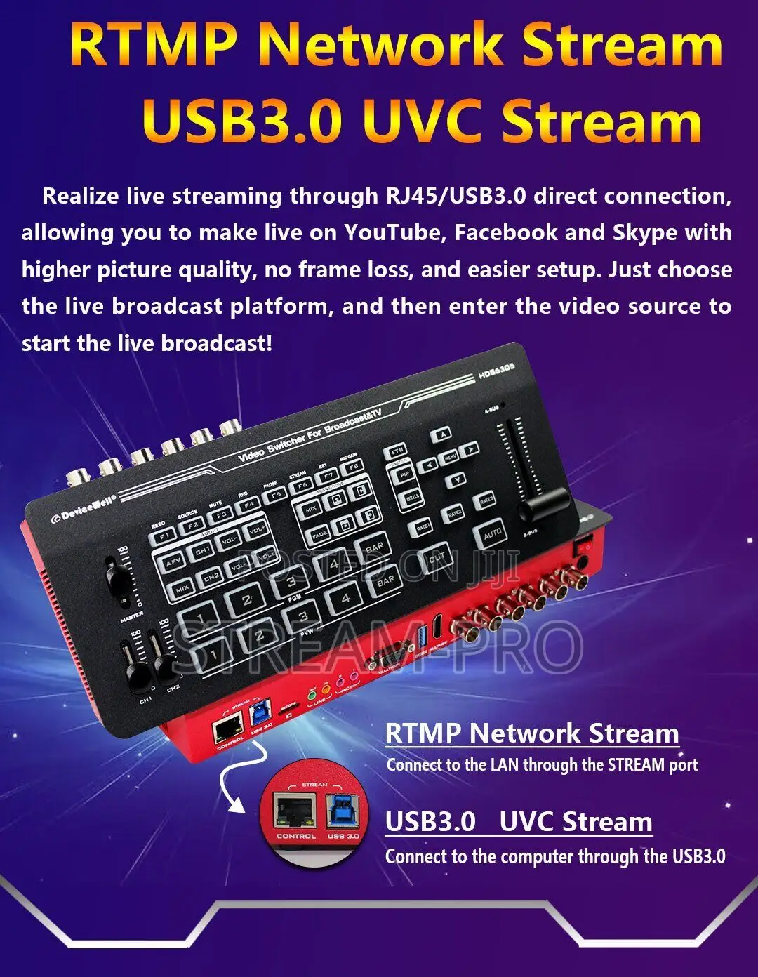Devicewell Hds6305 Switcher With Rec,Luma Chroma Key Function