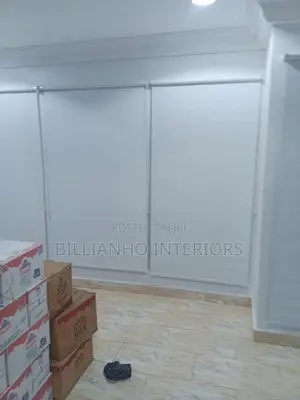 White Open Rail Blackout Roller Blinds