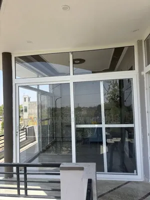 Quality Aluminium Double Entrance Door With Blue Reflective Lagos