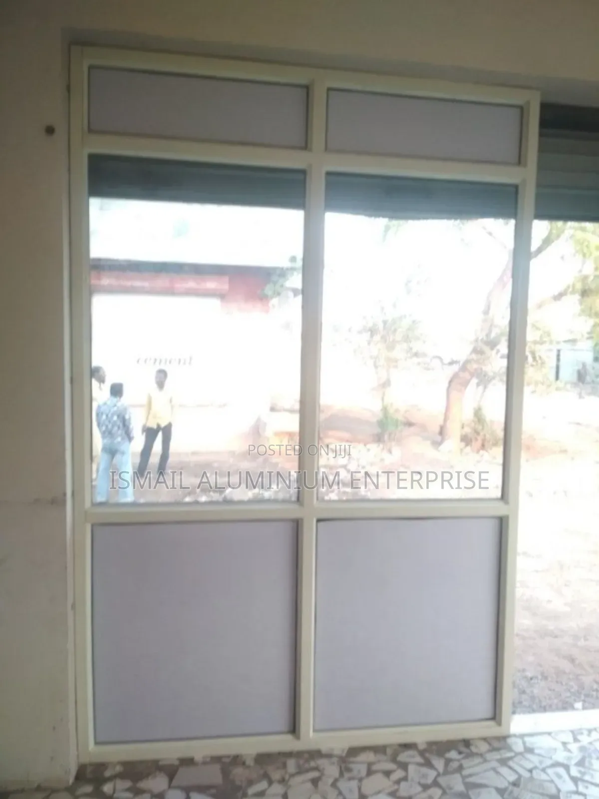 Quality Aluminium Double Entrance Door With Blue Reflective Lagos