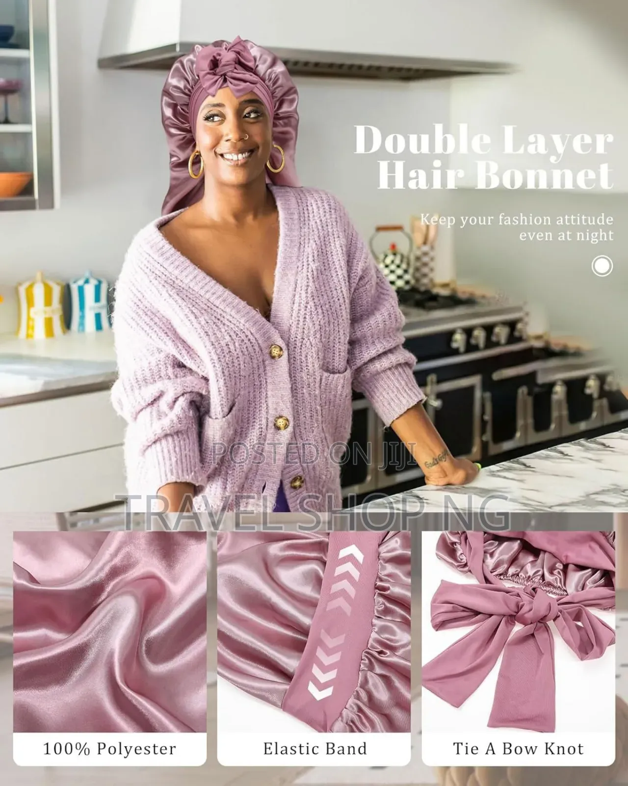 Long Satin Bonnet for Sleeping | Double Layer Hair Bonnet