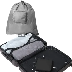 Foldable Travel Laundry Bag With Drawstring And Carabiner