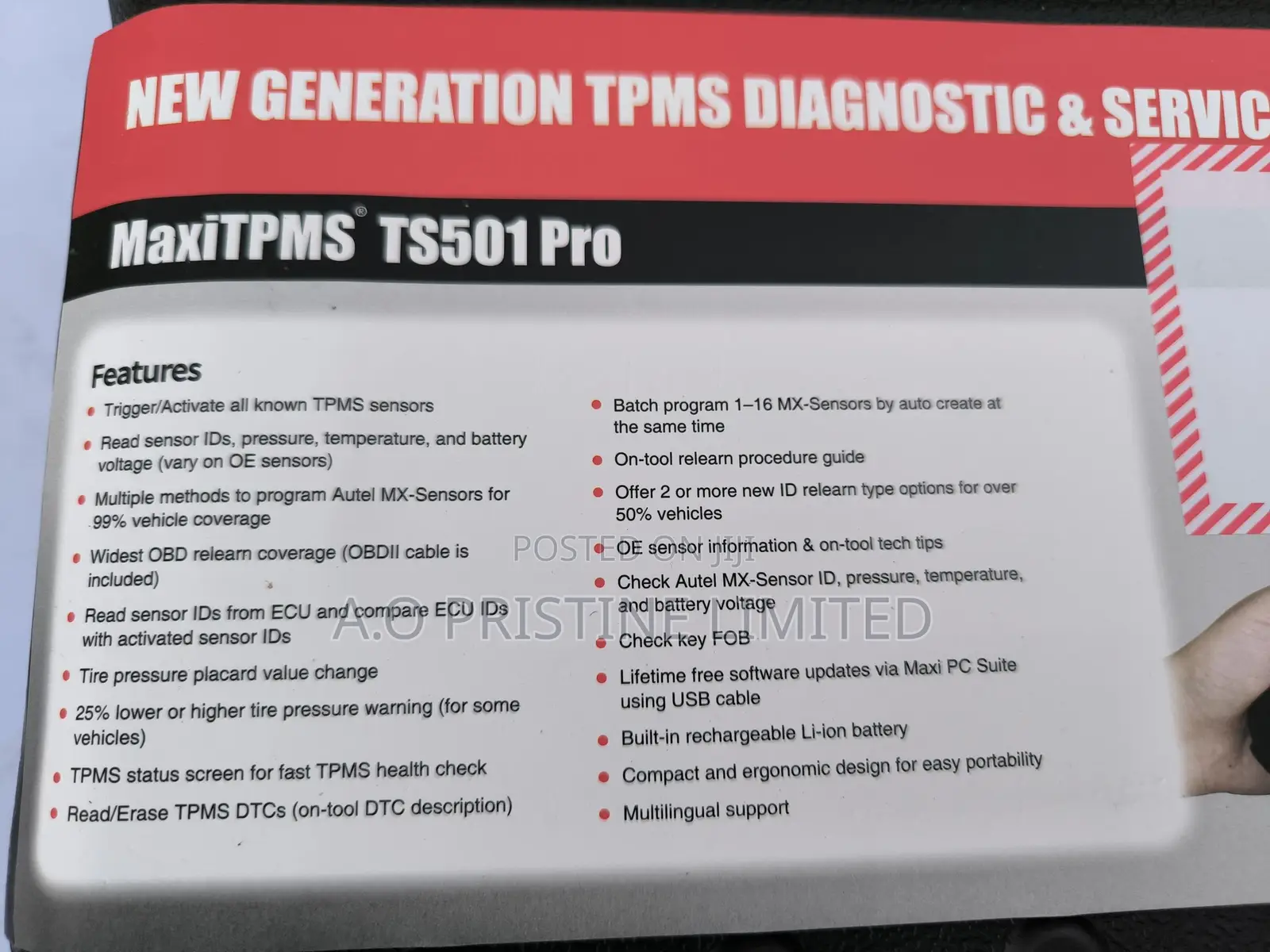 Autel Maxitpms Ts501 Pro Car TPMS Programming Relearn Tool
