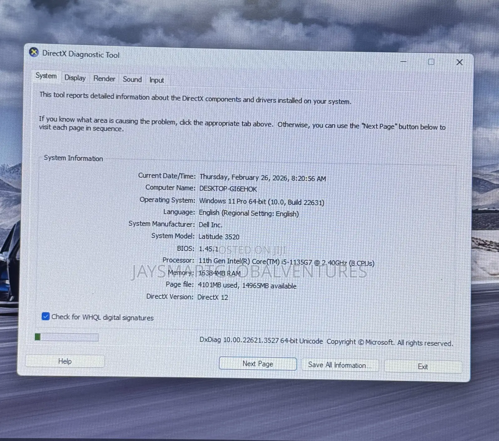 Laptop Dell Latitude 3520 16GB Intel Core i5 SSD 256GB