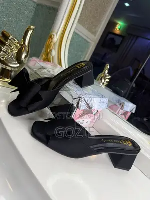 Luxury Plus Size Block Heel Slippers