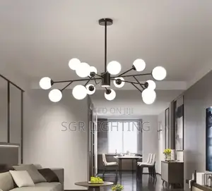 Luxury High-End Gold Black Led Chandelier