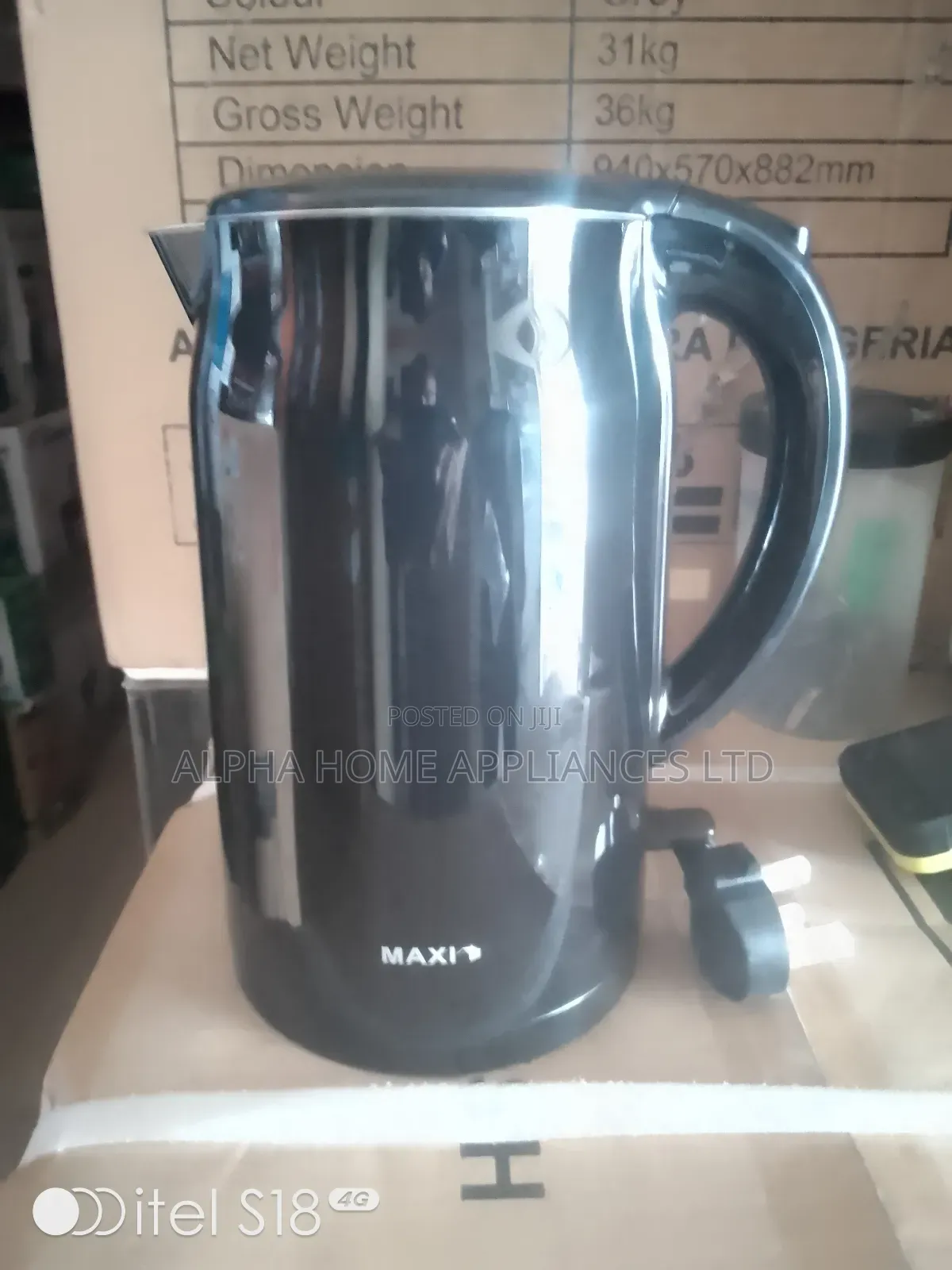 Maxi Electric Kettle 1.5 Litres Black Colour