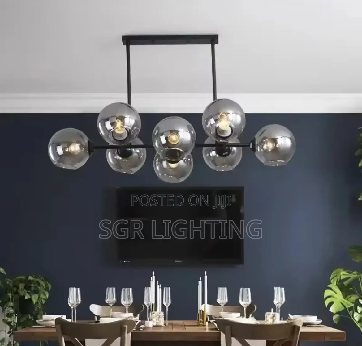 Grey Glass Led Pendant Lights for Living Roo