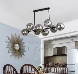 Grey Glass Led Pendant Lights for Living Roo