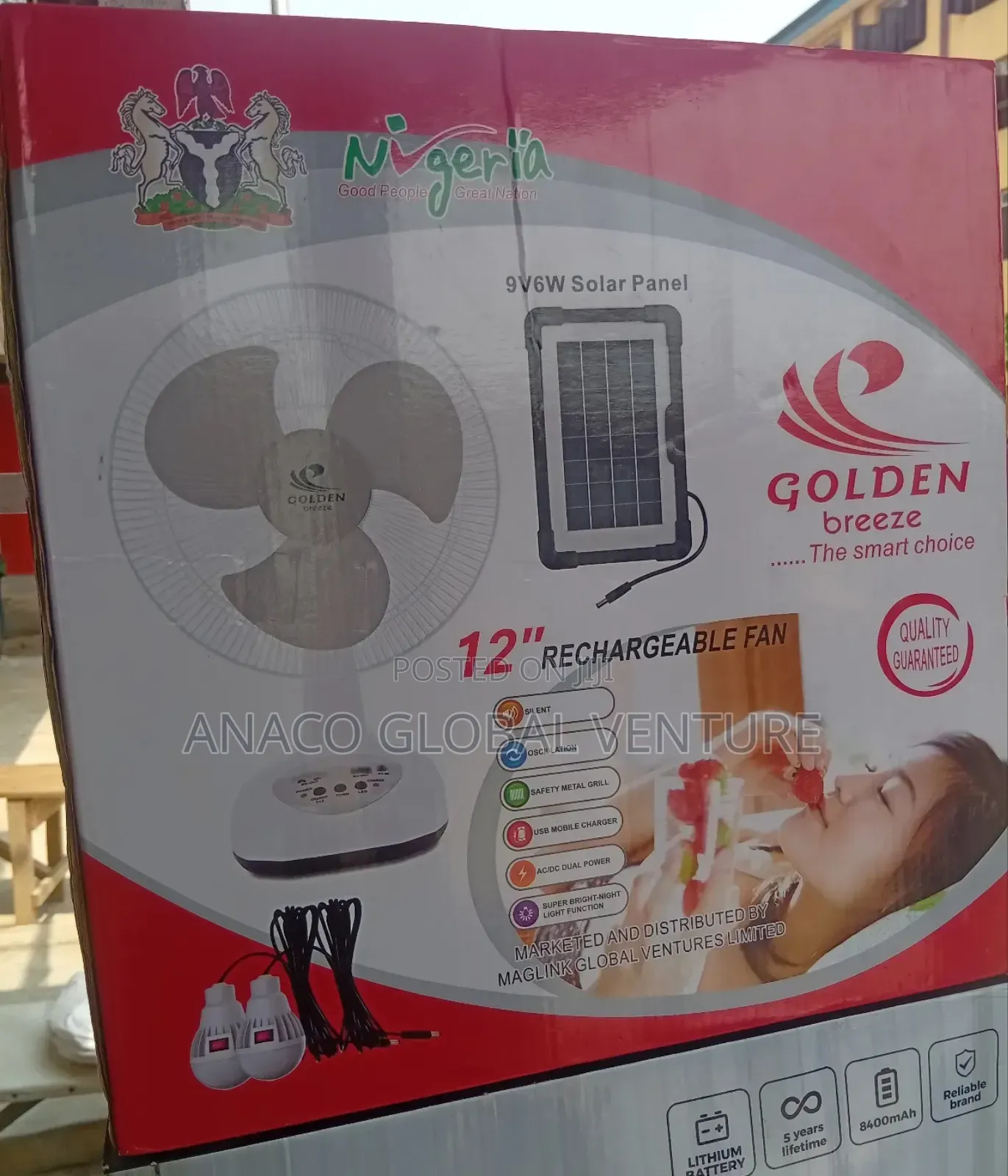 Rechargeable Fan With Solar Panel for Top Table